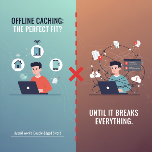 SharePoint offline caching causing PDF issues during hybrid work setup in Australian workplaces.