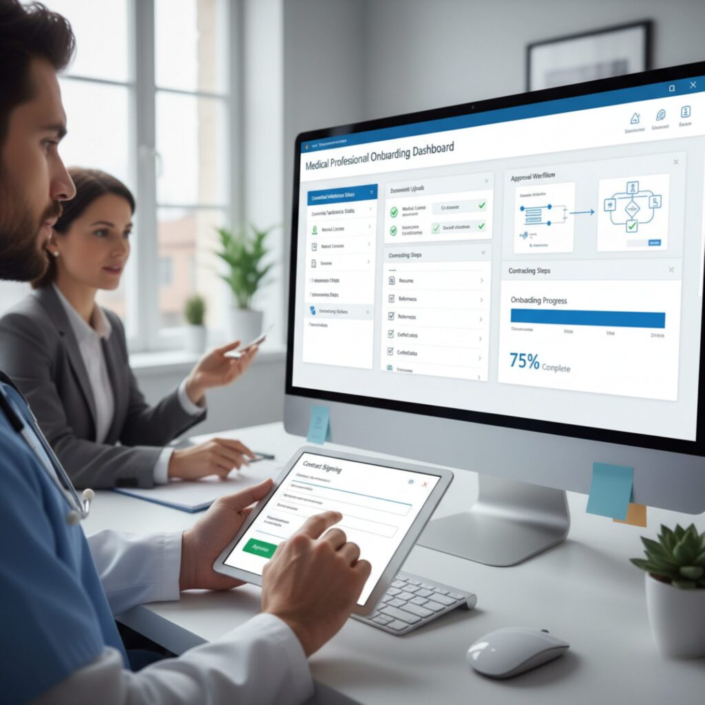 Streamlined Onboarding for Medical Professionals medical clinic onboarding software dashboard