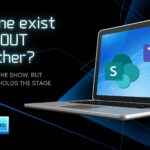 microsoft teams vs sharepoint illustration showing laptop with teams and sharepoint icons for guide on creating teams workspace without sharepoint